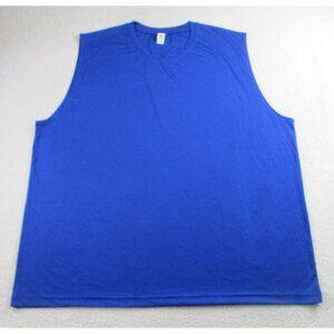 Alo Shirt Mens 3XL Blue Sleeveless Muscle Tank Top Polyester Athletic Gym